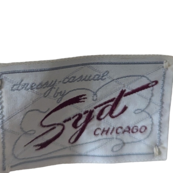 Vtg 50s Syd Chicago ivory lame print belted scoop neck Trad Wife dress sz 4 - Picture 7 of 9